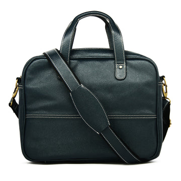 Hemener Blue Genuine Leather Laptop Bag