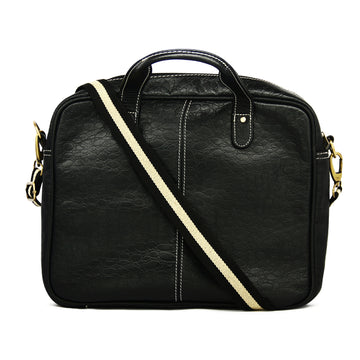 Hemener Black Genuine Leather Laptop Bag