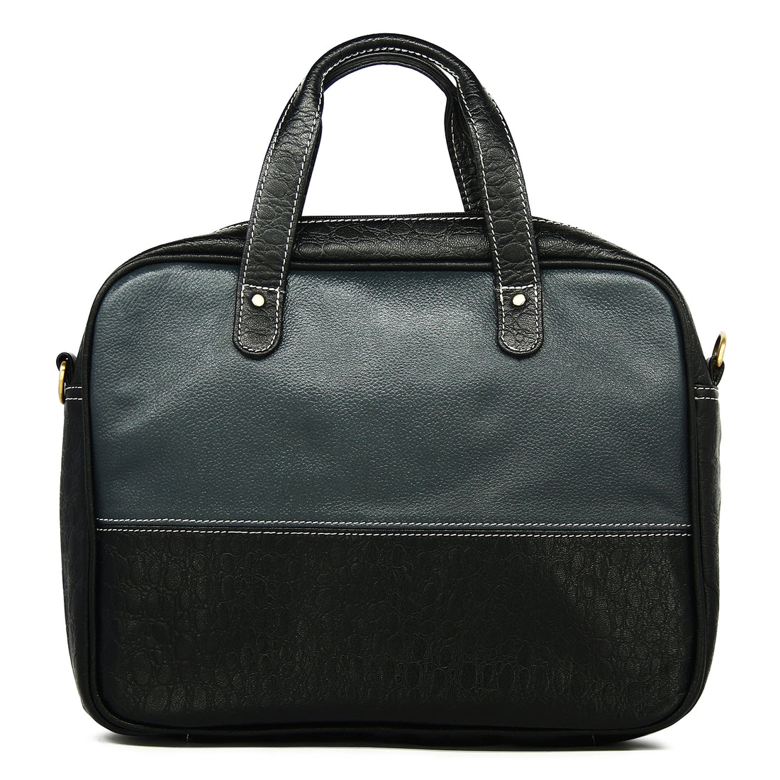 Hemener Black Genuine Leather Laptop Bag