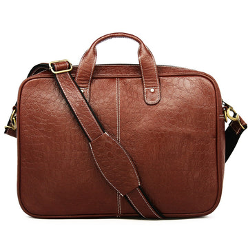 Hemener Brown Genuine Leather Laptop Bag