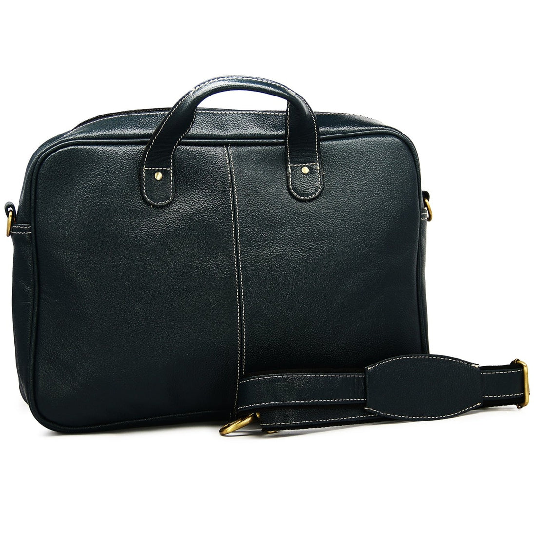 Hemener Blue Genuine Leather Laptop Bag