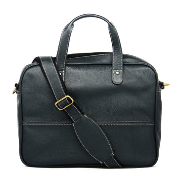 Hemener Blue Genuine Leather Laptop Bag