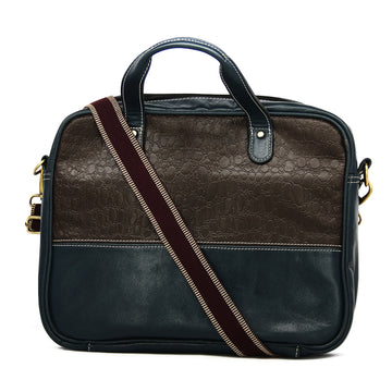 Hemener Blue Genuine Leather Laptop Bag