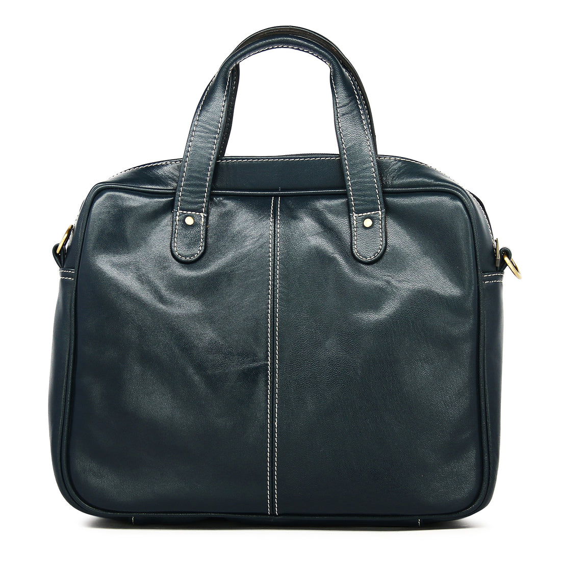 Hemener Blue Genuine Leather Laptop Bag