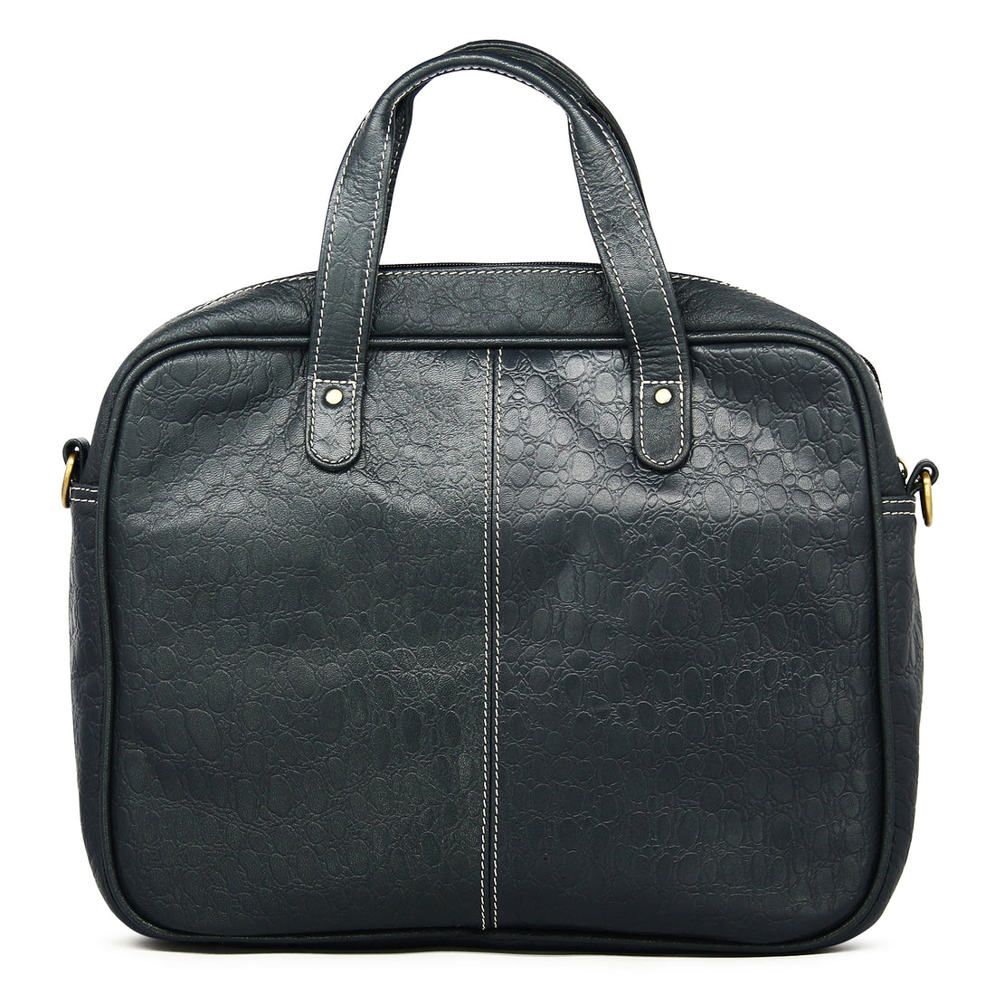 Hemener Black Genuine Leather Laptop Bag