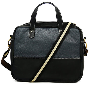 Hemener Black Genuine Leather Laptop Bag