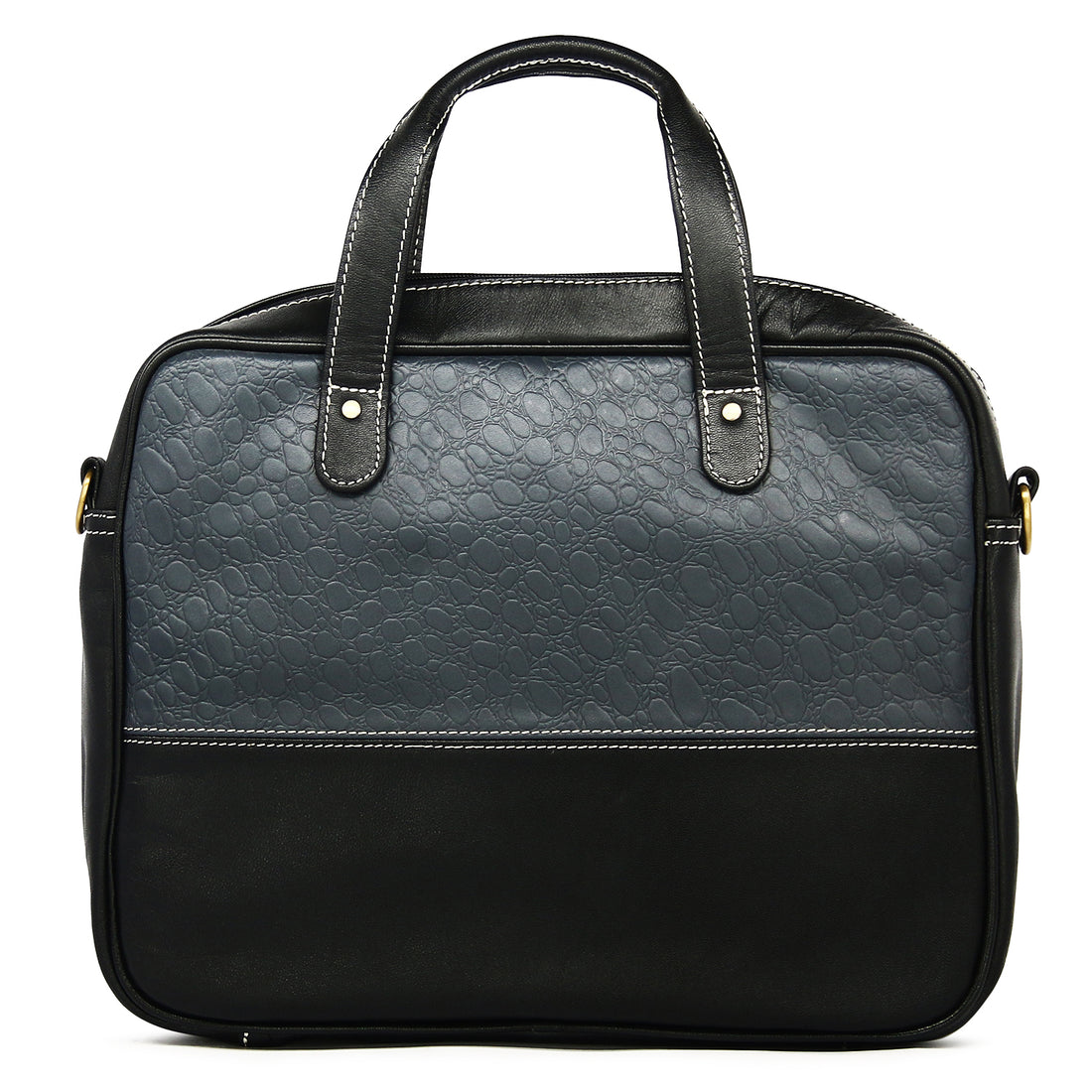 Hemener Blue Genuine Leather Laptop Bag