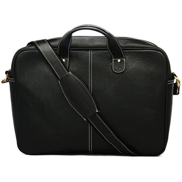 Hemener Black Genuine Leather Laptop Bag