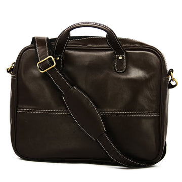 Hemener Black Genuine Leather Laptop Bag