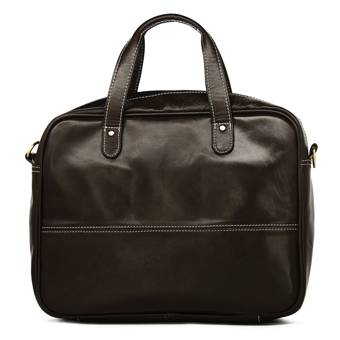 Hemener Black Genuine Leather Laptop Bag