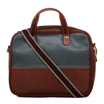 Hemener Brown Genuine Leather Laptop Bag