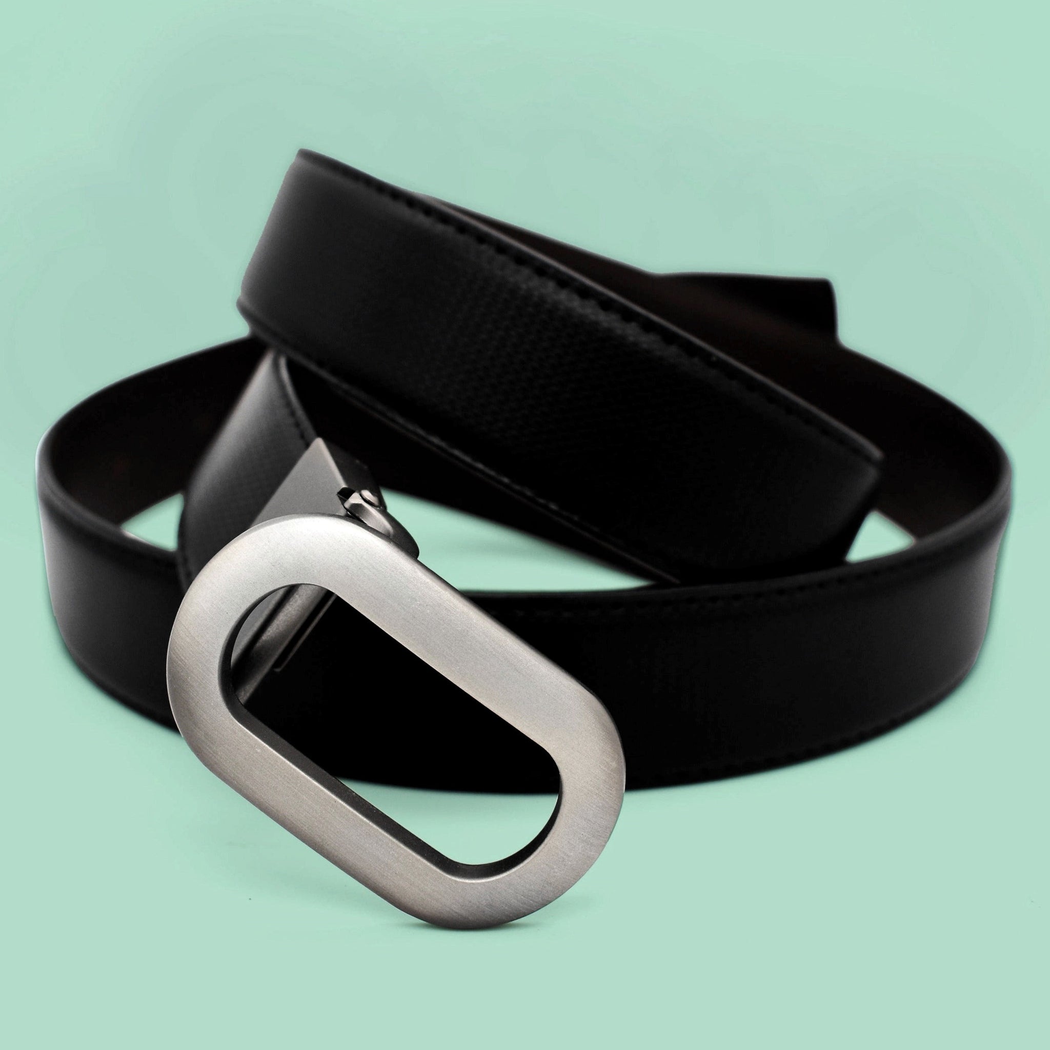 Hemener Men Alloy Matte Finish Buckle Reversible Leather Belt