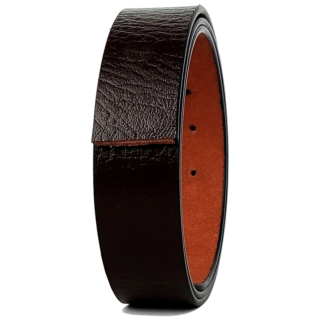 Hemener Men Pin Hole Dark Brown Genuine Leather Strap