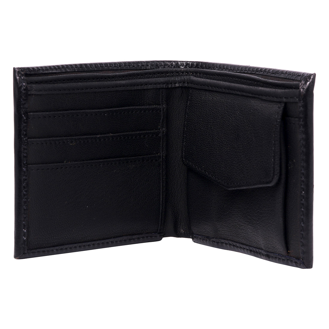 Hemener Men Black Carved Genuine Leather Wallet