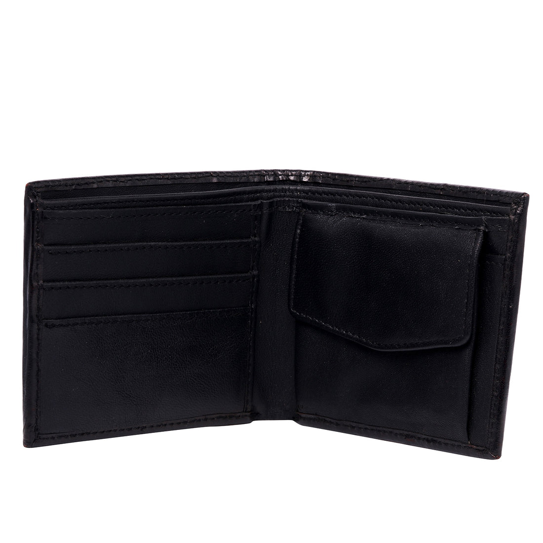 Hemener Men Dark Brown Carved Genuine Leather Wallet