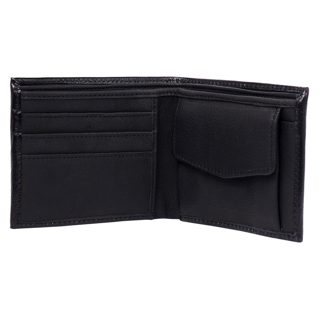 Hemener Men Black Carved Genuine Leather Wallet