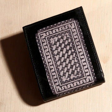 Hemener Men Black Carved Genuine Leather Wallet