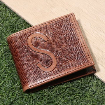 Hemener Men Dark Brown Carved Genuine Leather Wallet