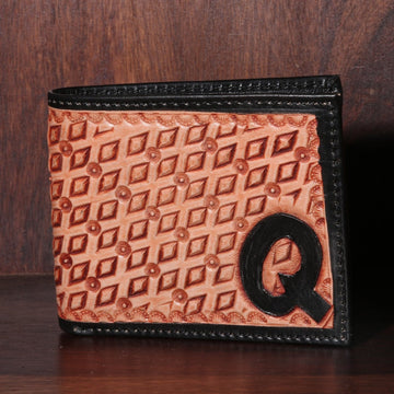 Hemener Men Brown Carved Genuine Leather Wallet